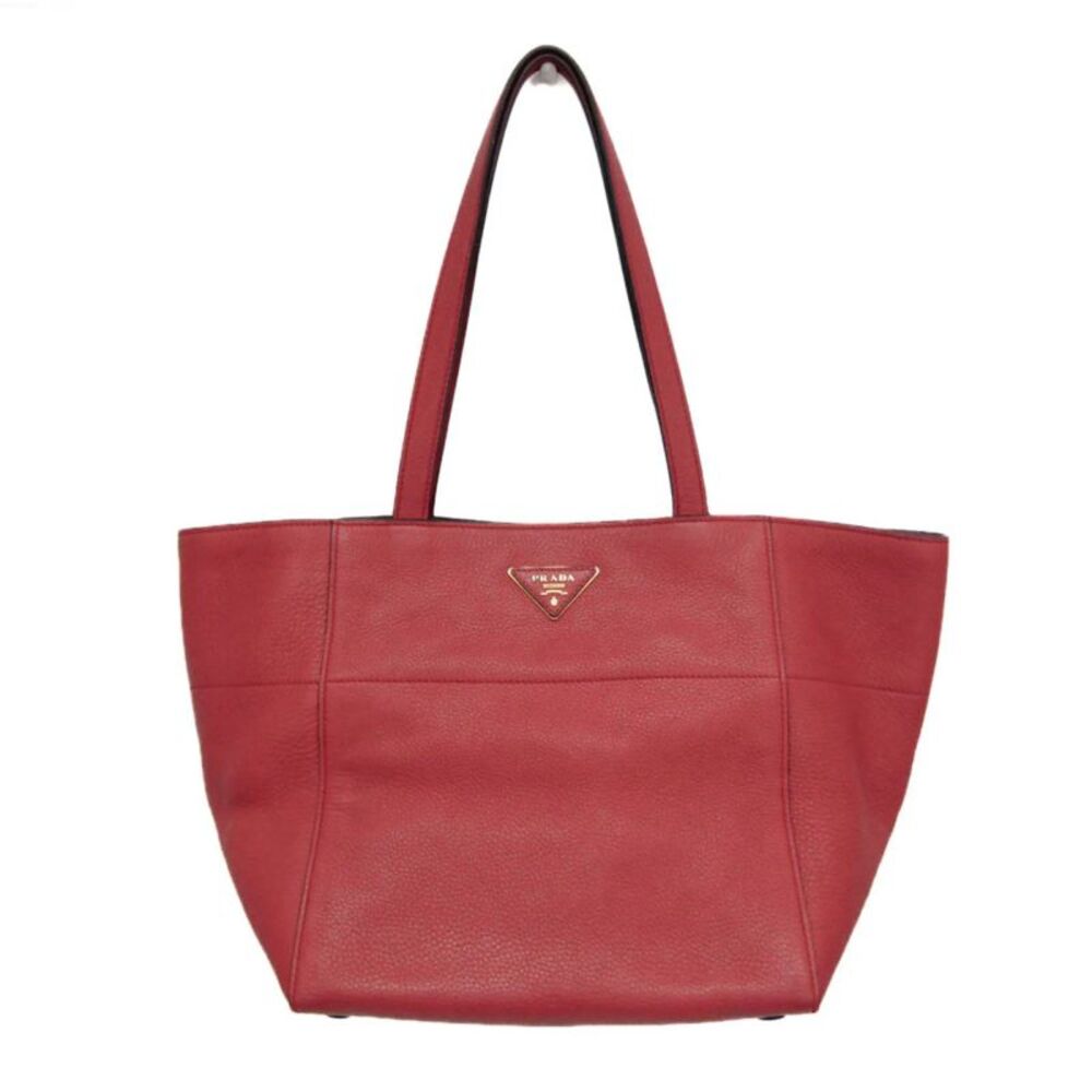 Prada Vintage Tote Leather Red Leather Tote Bag Bag